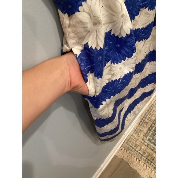 Talbots Womens Sleeveless Dress Size 4 White Blue Floral Classic Spring Career - Picture 7 of 9
